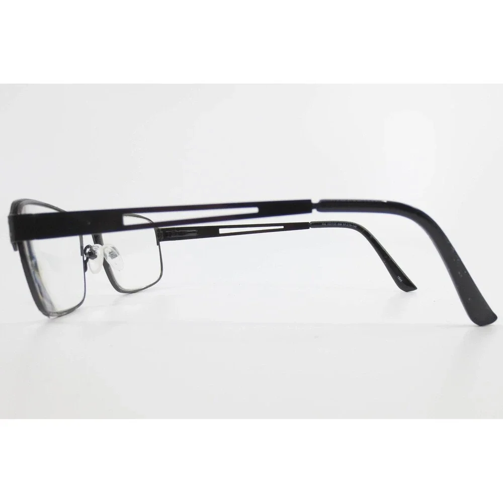 Robert Mitchel RM 202130 GM Gunmetal Black Rectangular Metal Eyeglass Frames